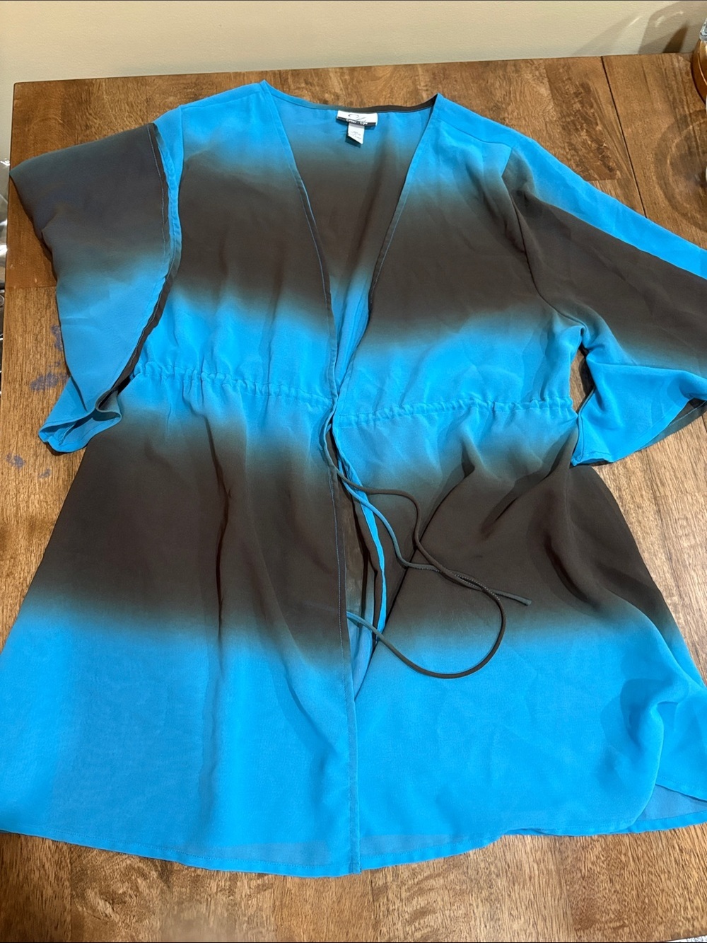 CZ Cover Ups Sheer Kimono Swim Cover-Up – Women’s Plus Size XL. Ombré